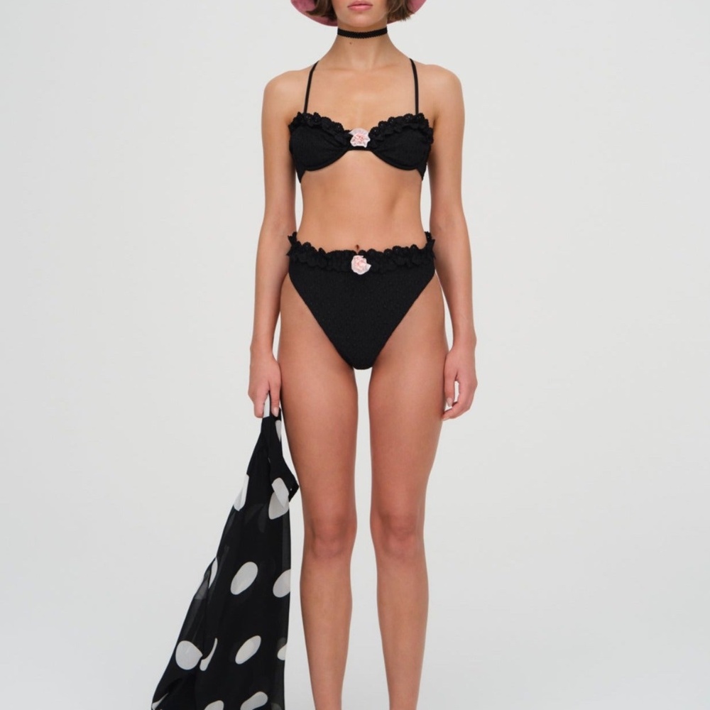For Love & Lemons Clove Underwire Bikini Top Size XXS / Black - Picture 3 of 3